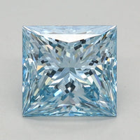 Custom 0.94 CT Princess Shape Fancy Vivid Blue Color VS1 Clarity Lab Grown Diamond For That Calm
