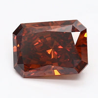 Gift 1.21 CT Radiant Shape Fancy Vivid Brownish Orange Color VVS1 Clarity Lab Grown Diamond For Held Moments