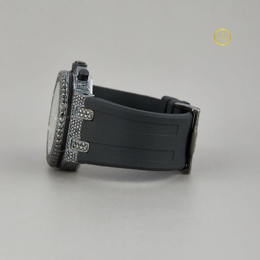 IVEVAR Iced Out Rubber Watch Waterproof Moissanite Diamond Men's Luxury Watch