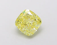 Minimalist 1.11 CT Cushion Shape Fancy Intense Yellow Color VVS1 Clarity Lab Grown Diamond For Gold Light