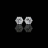 2.57 TCW Luxury Lab Grown Diamond Round Cut Solitaire Stud Earrings with Classic Six Prong Setting