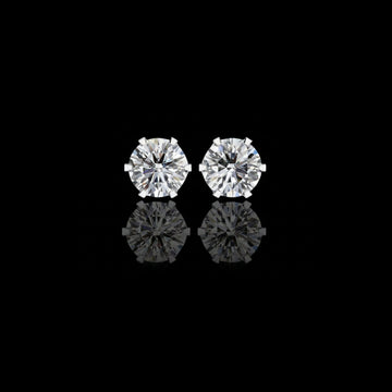 2.57 TCW Luxury Lab Grown Diamond Round Cut Solitaire Stud Earrings with Classic Six Prong Setting