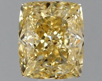 Brilliant 1.12 CT Cushion Shape Fancy  Intense Yellow Color VVS1 Clarity Lab Grown Diamond For New Dawn