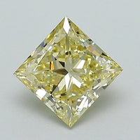Cocktail 0.94 CT Princess Shape Fancy Light Yellow Color VS1 Clarity Lab Grown Diamond For True Lines