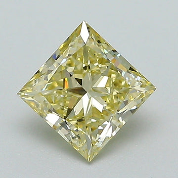 Cocktail 0.94 CT Princess Shape Fancy Light Yellow Color VS1 Clarity Lab Grown Diamond For True Lines