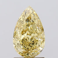 Stunning 1.52 CT Pear Shape Fancy  Intense Yellow Color VS1 Clarity Lab Grown Diamond For After Light