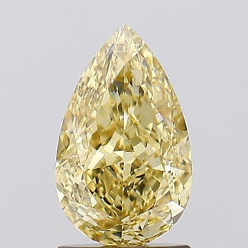 Stunning 1.52 CT Pear Shape Fancy  Intense Yellow Color VS1 Clarity Lab Grown Diamond For After Light