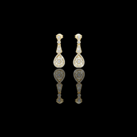 1.30 TCW Pure Opulence Lab Grown Round Cut Diamond Halo Drop Earrings Premium Fine Jewelry