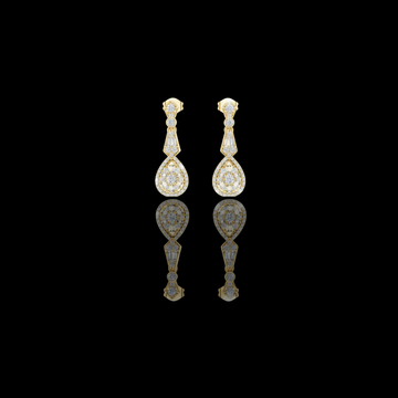 1.30 TCW Pure Opulence Lab Grown Round Cut Diamond Halo Drop Earrings Premium Fine Jewelry