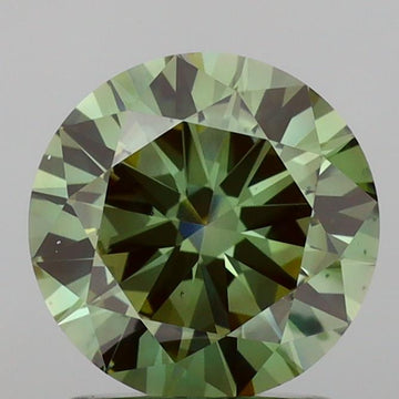 Unique 2.04 CT Round Shape Fancy Vivid Green Color VS1 Clarity Moissanite Diamond For Engagement Ring