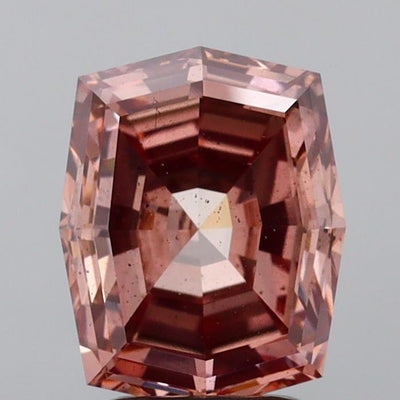3.20 Ct Antique Cut Fancy Vivid Brownish Pink Moissanite - SI1 Clarity