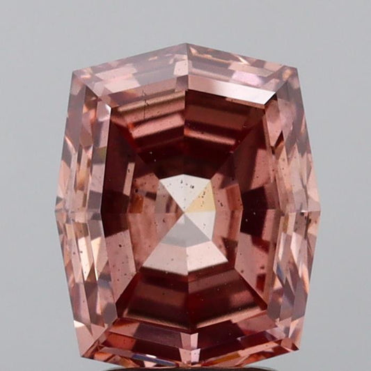 Stylish 3.20 CT Antique Shape Fancy Vivid Brownish Pink Color SI1 Clarity Moissanite Diamond For Birthday Ring