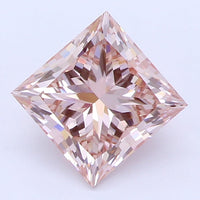 Luxury 0.95 CT Princess Shape Fancy Brown Pink Color VS1 Clarity Lab Grown Diamond For After Her