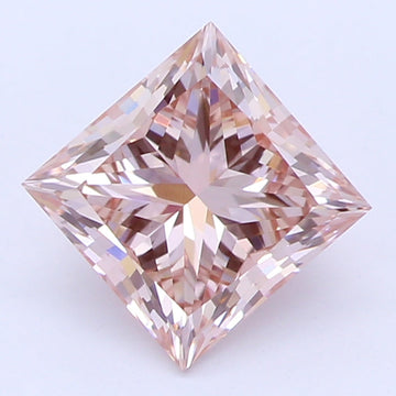 Luxury 0.95 CT Princess Shape Fancy Brown Pink Color VS1 Clarity Lab Grown Diamond For After Her