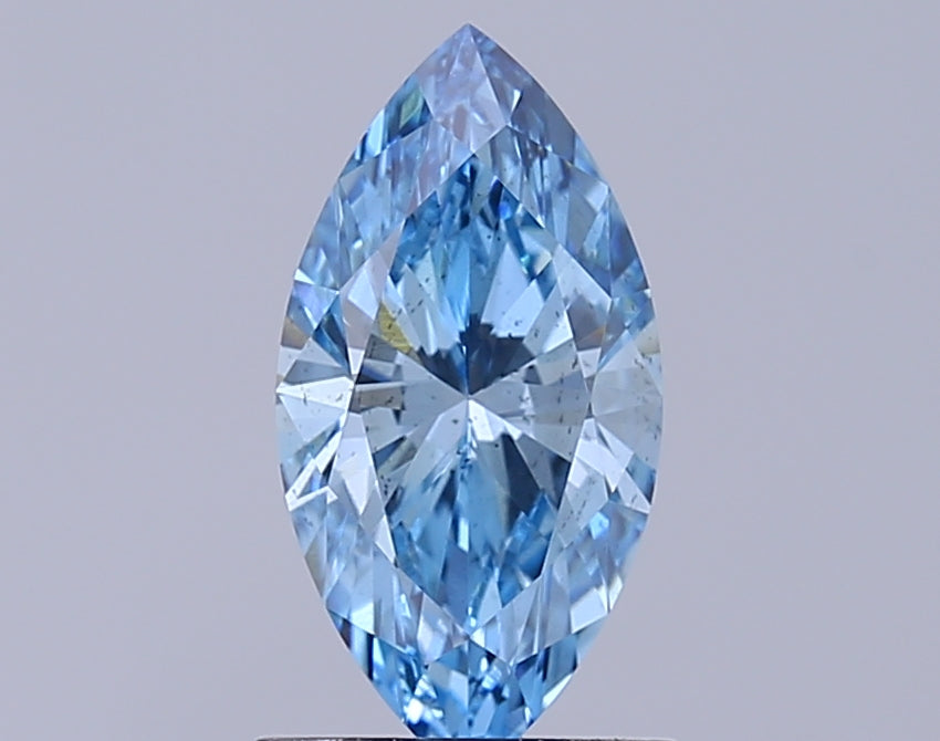 Fine 1.18 CT Marquise Shape Fancy Vivid Blue Color SI2 Clarity Moissanite Diamond For Custom Ring