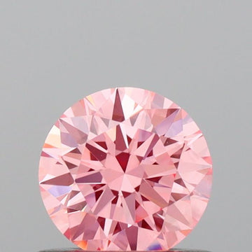 Trendy choice 0.52 CT Round Shape Fancy Vivid Pink Color VVS1 Clarity Lab Grown Diamond For Her Light