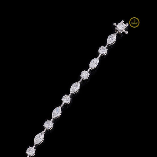 Alternating Marquise Cut Lab Grown Diamond Tennis Bracelet - view 4