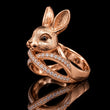 Animal-Inspired Statement Ring Collection – Deer, Puppy & Rabbit Designs with Sparkling Diamond Accents
