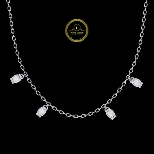Timeless Glamour Ivevar’s Adjustable Sterling Silver & Solid Gold Moissanite Diamond Dainty Chain Necklace
