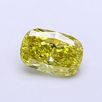Fantastic VVS2 Clarity 1.05 CT Cushion Shape Fancy Vivid Yellow Color Moissanite Diamond For her Ring