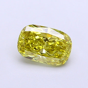 Fantastic VVS2 Clarity 1.05 CT Cushion Shape Fancy Vivid Yellow Color Moissanite Diamond For her Ring