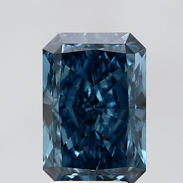 Trendy 3.09 CT Radiant Shape Fancy Vivid Blue Color SI1 Clarity Moissanite Diamond For Propose Ring