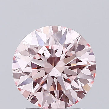Bright 2.01 CT Round Shape Fancy Intense Pink Color VS2 Clarity Moissanite Diamond For Custom Ring