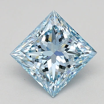 Luxurious 0.97 CT Princess Shape Fancy Intense Blue Color VS1 Clarity Lab Grown Diamond For This Still