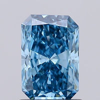 Her 1.02 CT Radiant Shape Fancy Vivid Blue Color VVS2 Clarity Lab Grown Diamond For Found Light