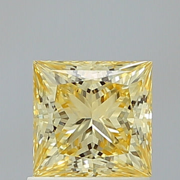 Brilliant VVS2 Clarity 1.10 CT Princess Shape Fancy Intense Yellow Color Lab grown Diamond For Wedding Ring