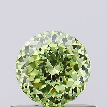 Unique choice 0.53 CT Round Shape Fancy Vivid Green Color VVS1 Clarity Lab Grown Diamond For Quiet Rain