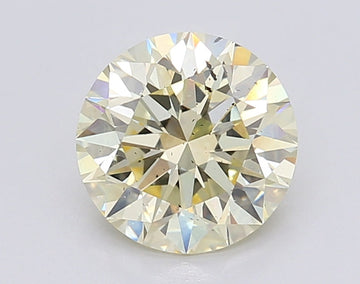 Classic 2.04 CT Round Shape Fancy Light Yellow Color SI1 Clarity Moissanite Diamond For Gift Ring