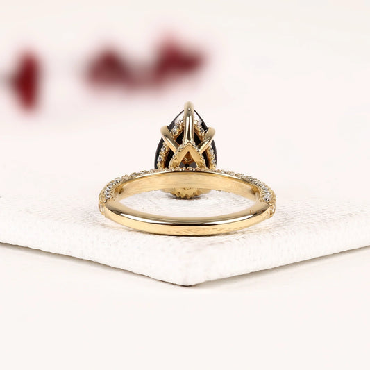 Black Pear Cut Lab Diamond Ring Crafted For Timeless Luxury Ring - view 3