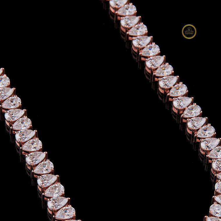 Icy Elegance Pear Moissanite Tennis Chain - view 2