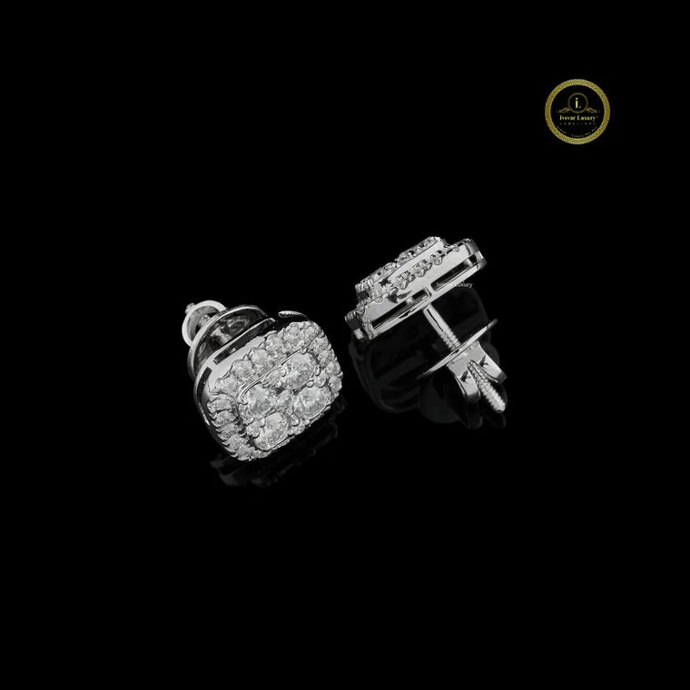 2.00 TCW Round Cut Lab Grown Diamond Cluster Stud Earrings - view 3