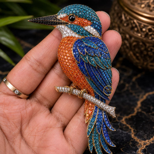 Colorful Bird Brooch Toucan, Woodpecker, Kingfisher & Phoenix Crystal Brooches - view 3