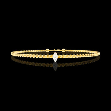 1 TCW Minimalist Gold Chain Bracelet Featuring a Sparkling Round Lab Diamond Accent By Ivevar