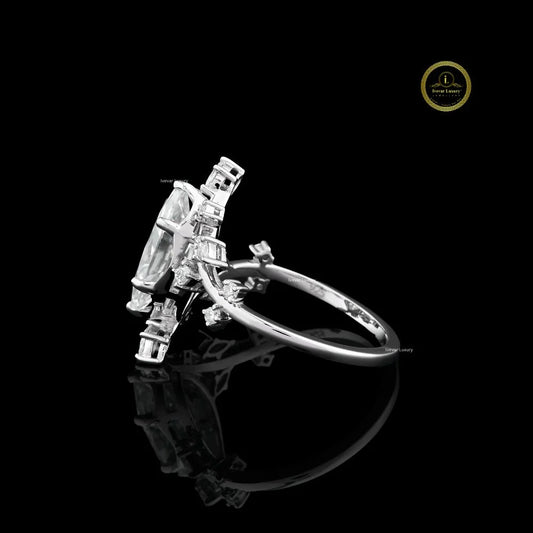 Marquise Moissanite Leaf Vine Engagement Ring - view 3