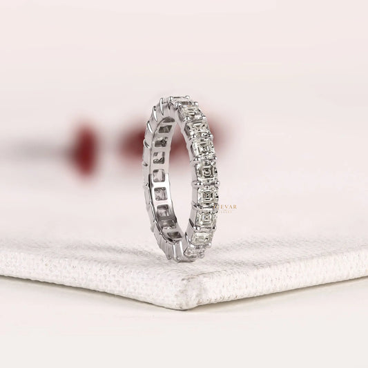 Asscher Cut Lab Diamond Wedding Band - view 3