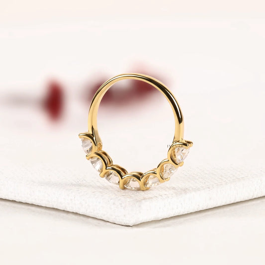 Round Cut Lab Diamond Half Eternity Promise Band - view 3