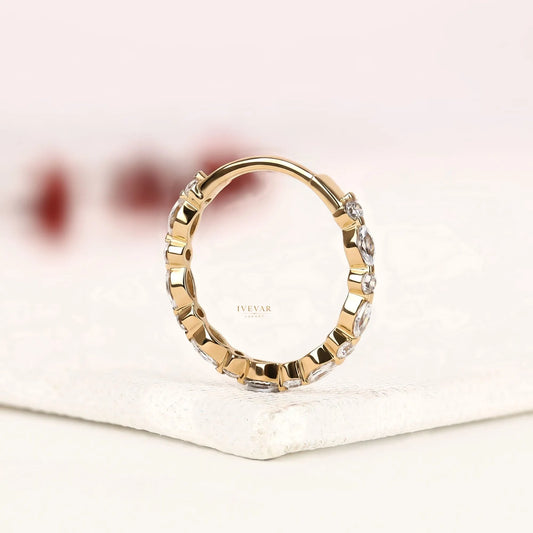Alternative Round & Marquise Eternity Band Ring - view 3