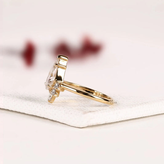 Antique Kite Shape Lab Diamond Engagement Ring - view 3