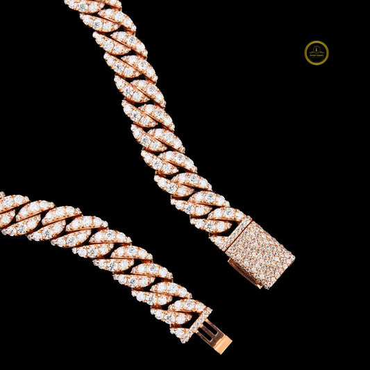 Round Cut Lab Grown Diamond Pave Thick Cuban Chain Bracelet - view 4