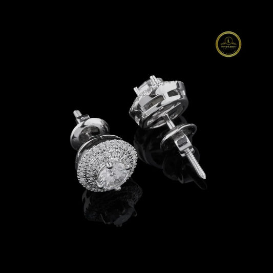2.00 CT Round Cut Lab Grown Diamond Halo Stud Earrings - view 3