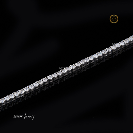 4mm Ice Out VVS Lab Grown Diamond Tennis Chain Bracelet Customized Fine Jewelry by Ivevar