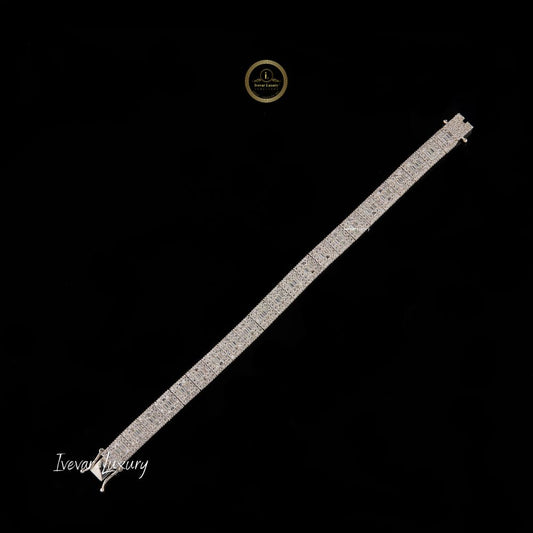 Men's Iced Out Bracelet - Baguette Moissanite Diamond Hip Hop Jewelry by Ivevar