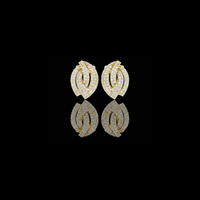0.57 TCW Luxurious Pavé Leaf Moissanite Diamond Stud Earrings with Sculpted Brilliance