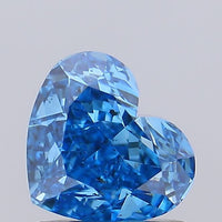 Stylish Fancy Vivid Blue Color SI1 Clarity 1.02 CT Heart Shape Moissanite Diamond For Custom Ring
