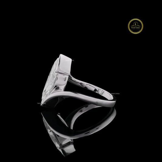 Half Bezel Set Marquise Lab Diamond Open Bypass Ring - view 3