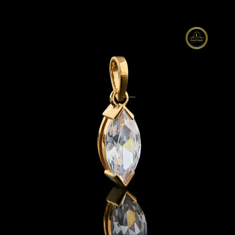 Minimal Marquise Cut Solitaire Pendant - view 3